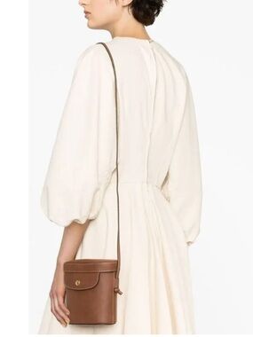 LONGCHAMP Epure Brown Leather Crossbody Bucket Bag